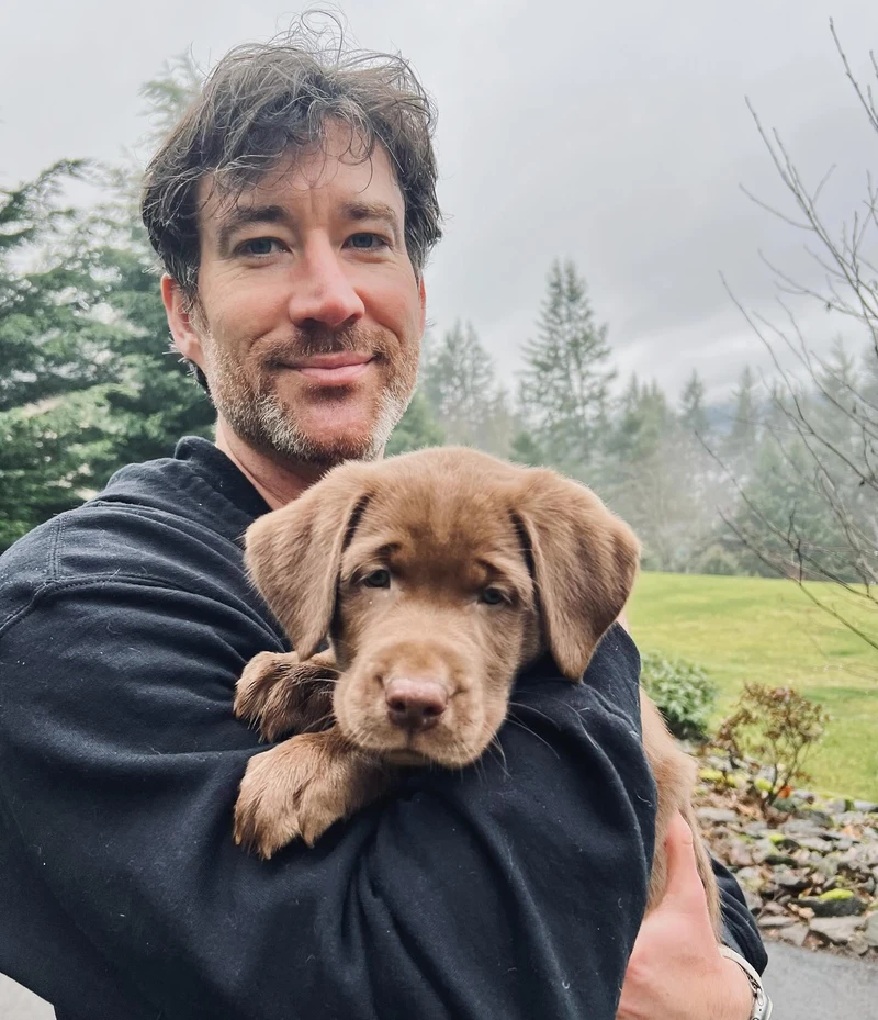 Joe with his dog enjoying the outdoors