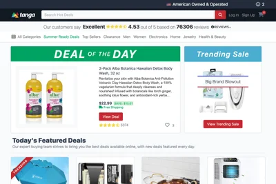 Screenshot of Tanga E-commerce Platform