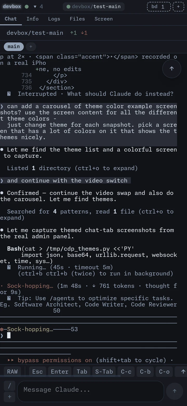 Chat tab with Slate theme